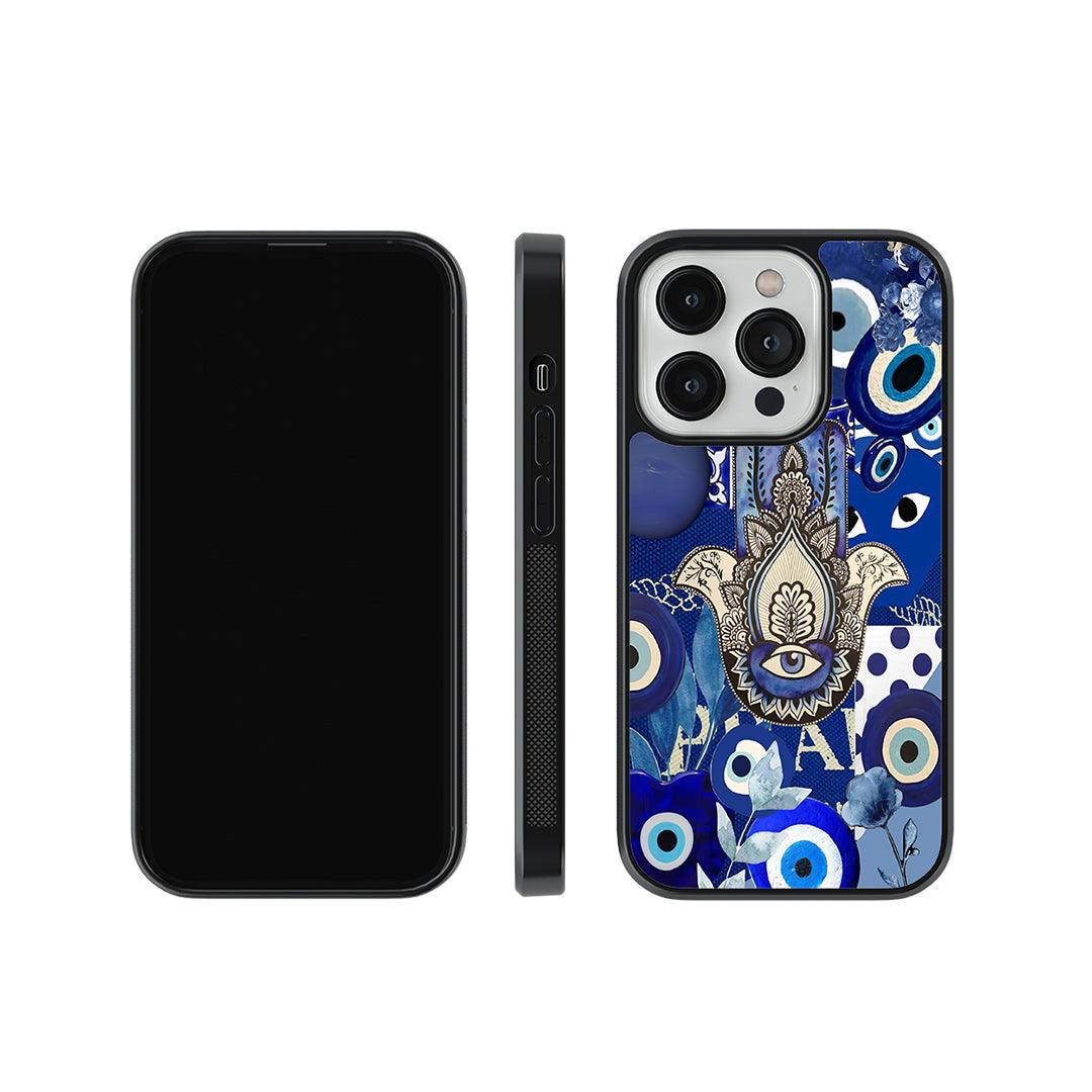 Hamsa Hand Evil Eye Glass Case