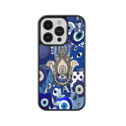 Hamsa Hand Evil Eye Glass Case