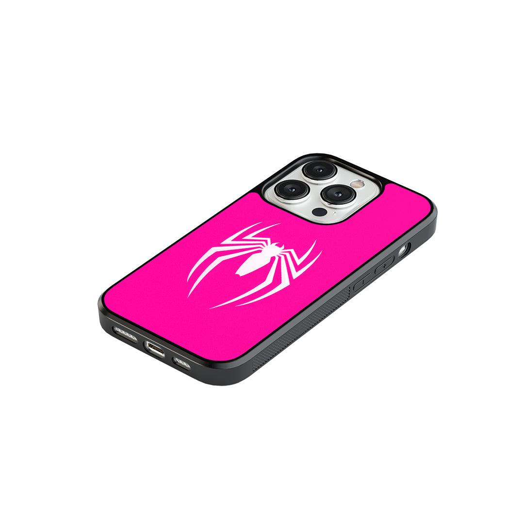 Pink Spider-Man Symbol Glass Case
