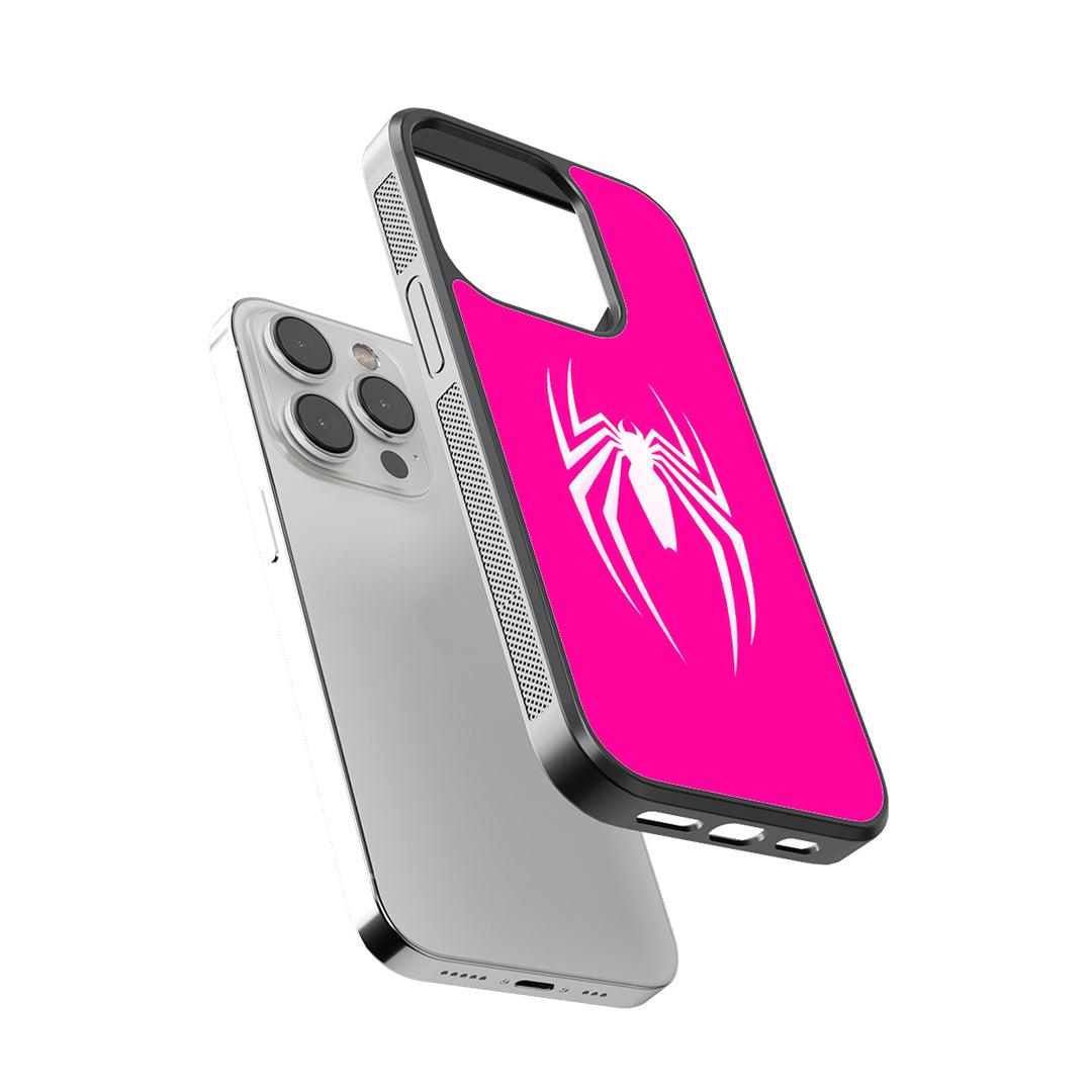 Pink Spider-Man Symbol Glass Case