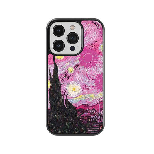 Starry Night in Pink Glass Case