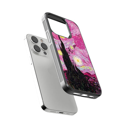 Starry Night in Pink Glass Case