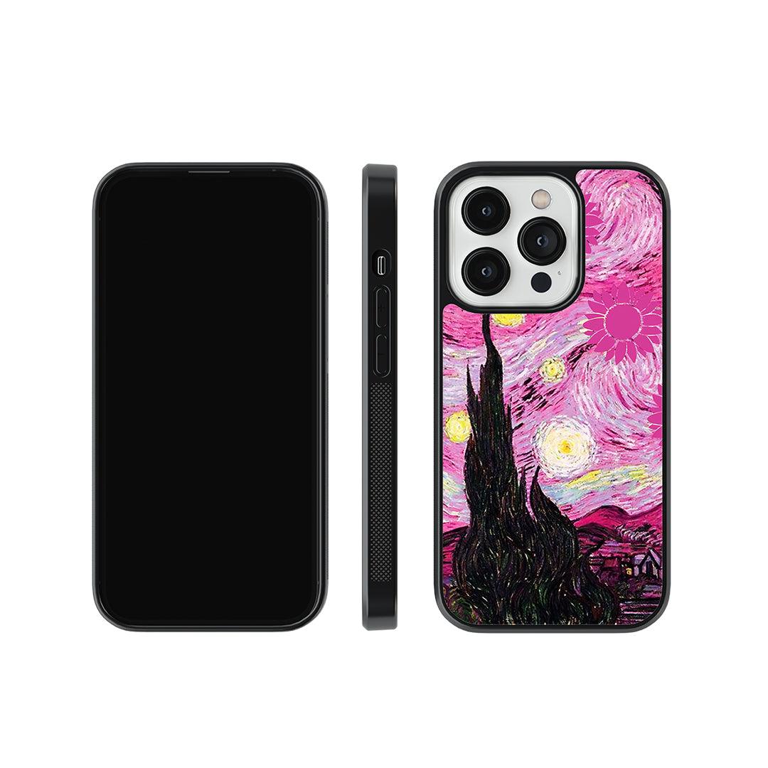Starry Night in Pink Glass Case
