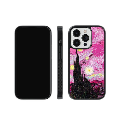 Starry Night in Pink Glass Case