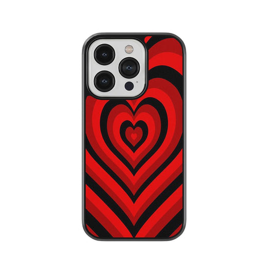 Red Geometric Heart Glass Case