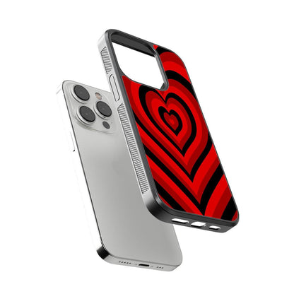 Red Geometric Heart Glass Case