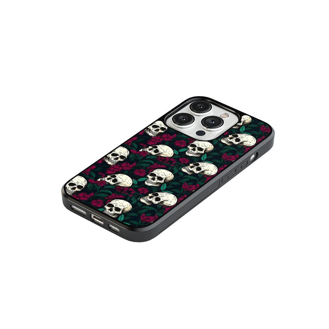 Skull and Roses Glass Case