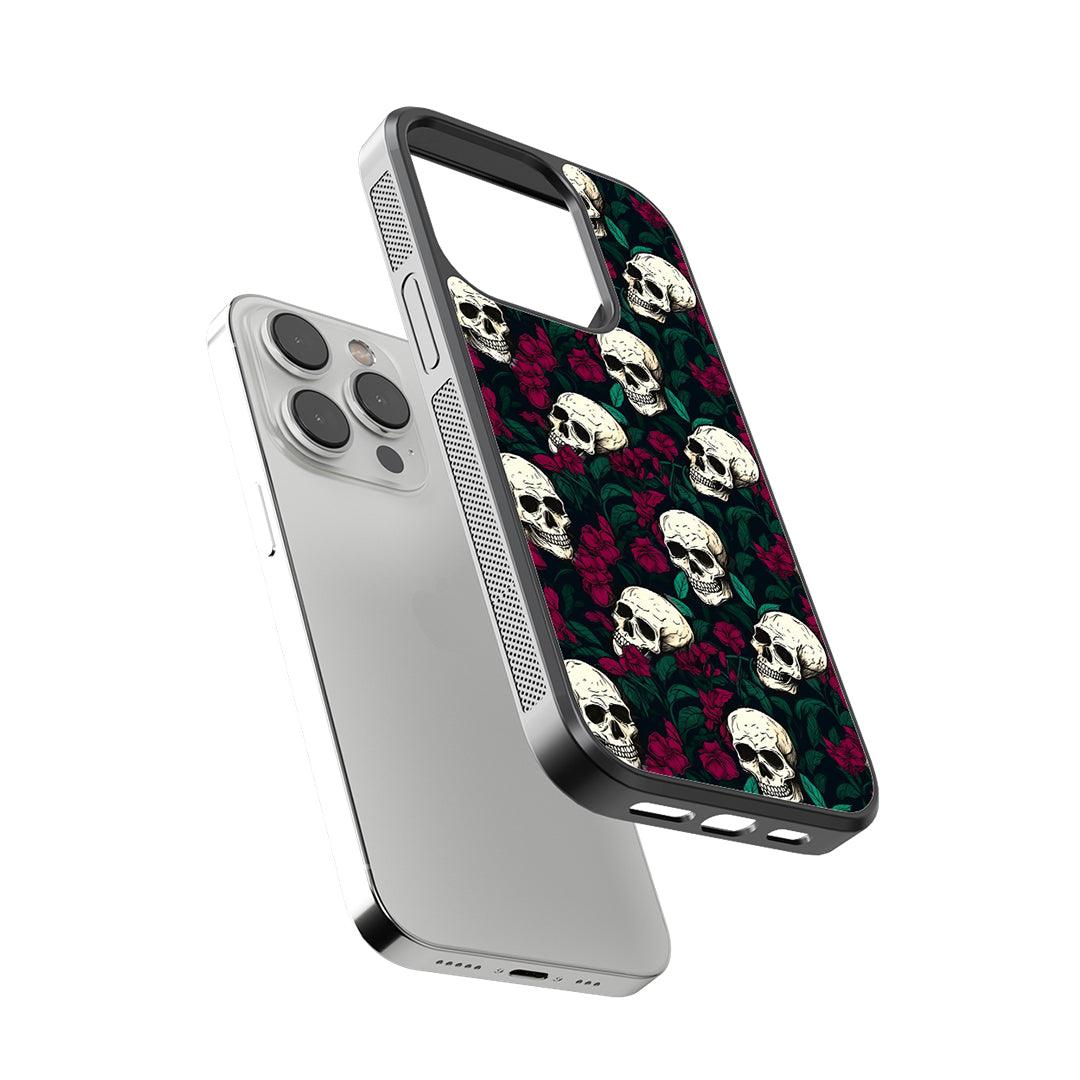Skull and Roses Glass Case