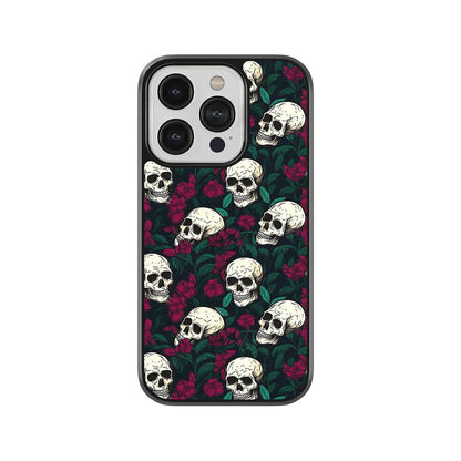 Skull and Roses Glass Case