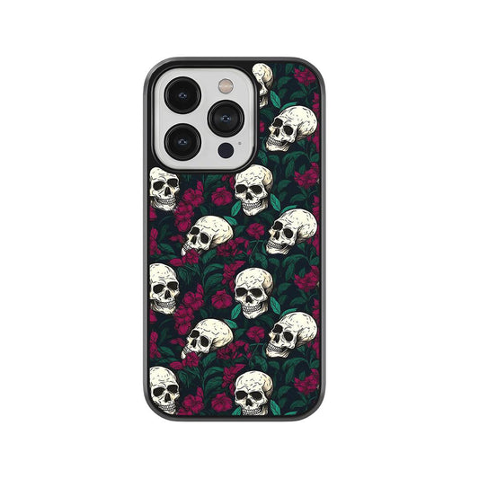 Skull and Roses Glass Case